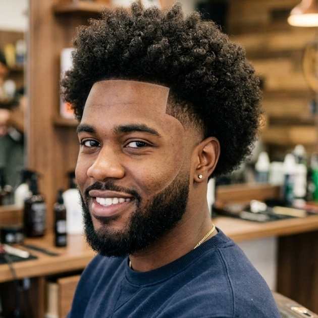 Curly Burst Fade Afro