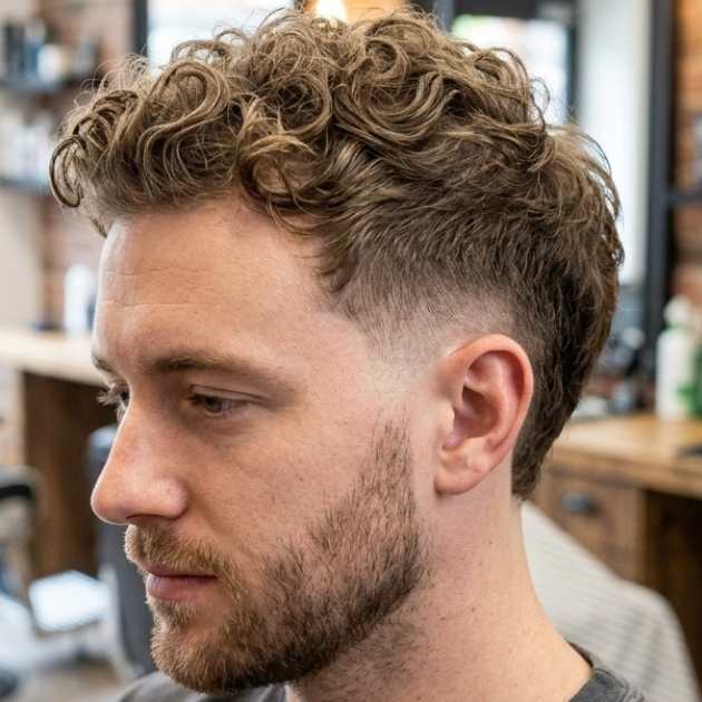  Curly Burst Fade for Thin Hair