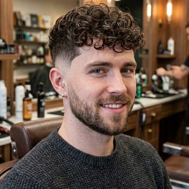  Curly Burst Fade with Defined Curls