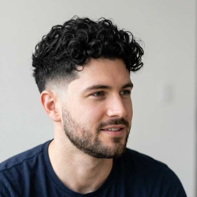 Curly Taper Fade