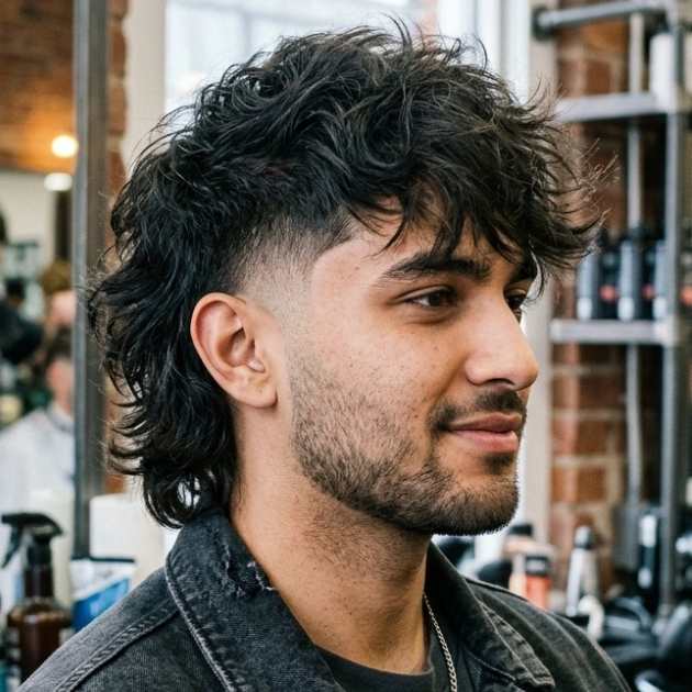 Fluffy Modern Mullet Burst Fade