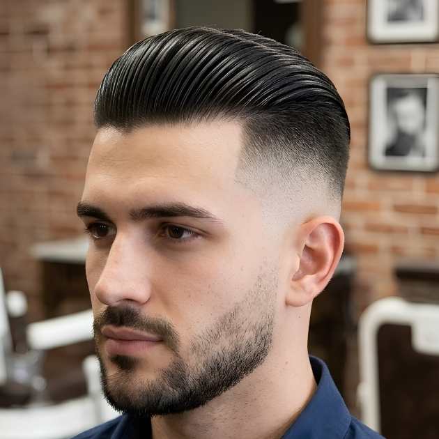 Gangster Fade with Slicked Back Top