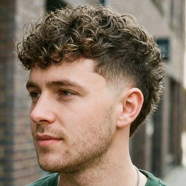 High Curly Burst Fade