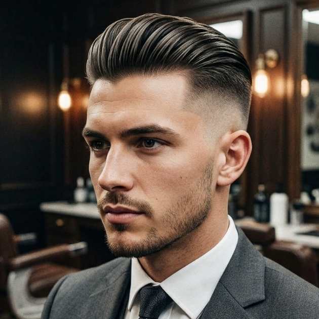 High Gangster Slick Back Fade