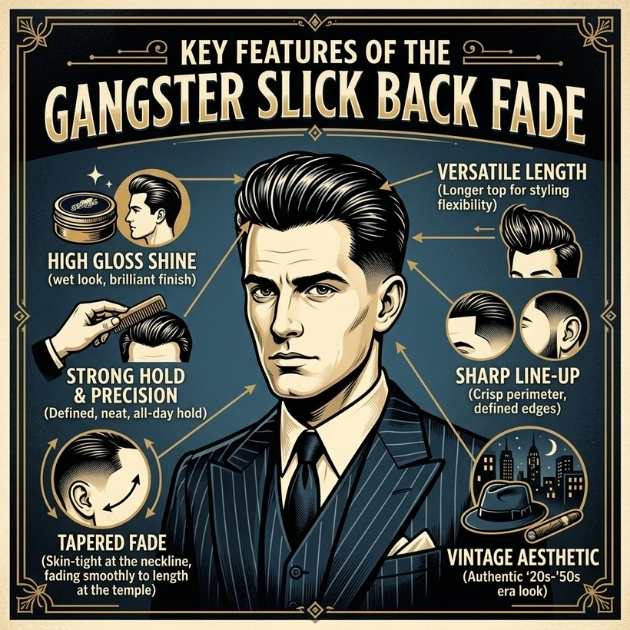 Key Features of the Gangster Slick Back Fade