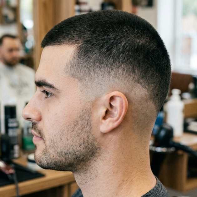 Low Burst Fade Buzz Cut