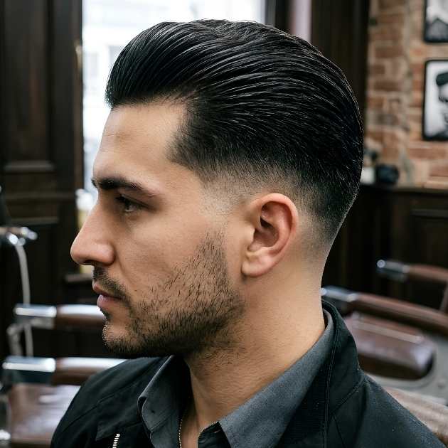 Low Gangster Slick Back Fade
