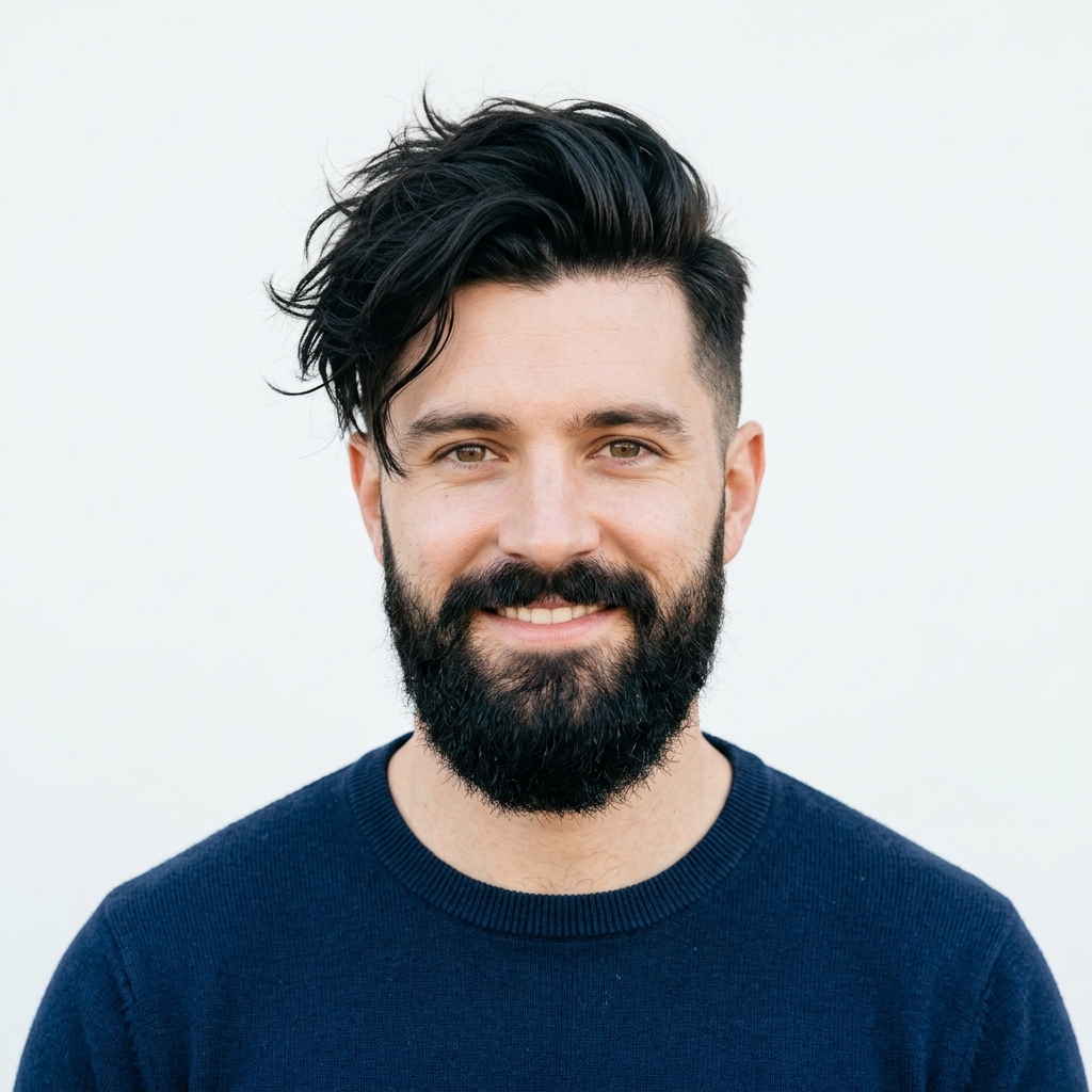 Messy Comb Over with Beard