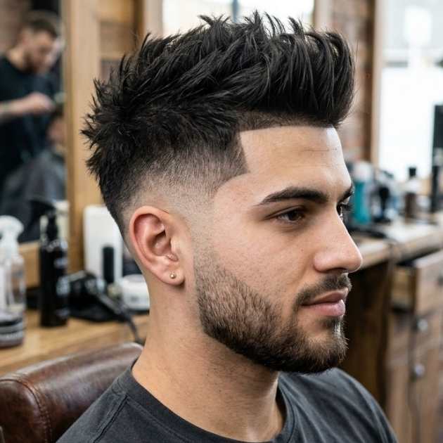 Mid Burst Fade Faux Hawk