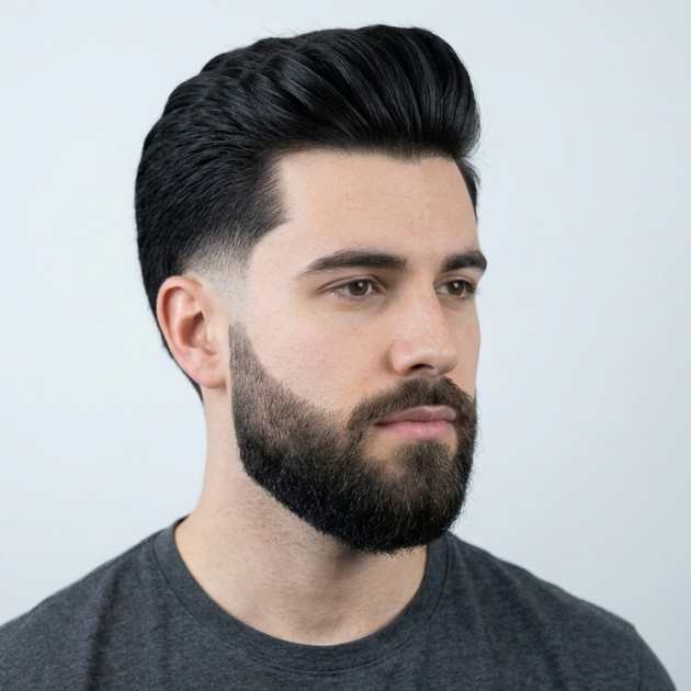 Mid Burst Fade with Beard