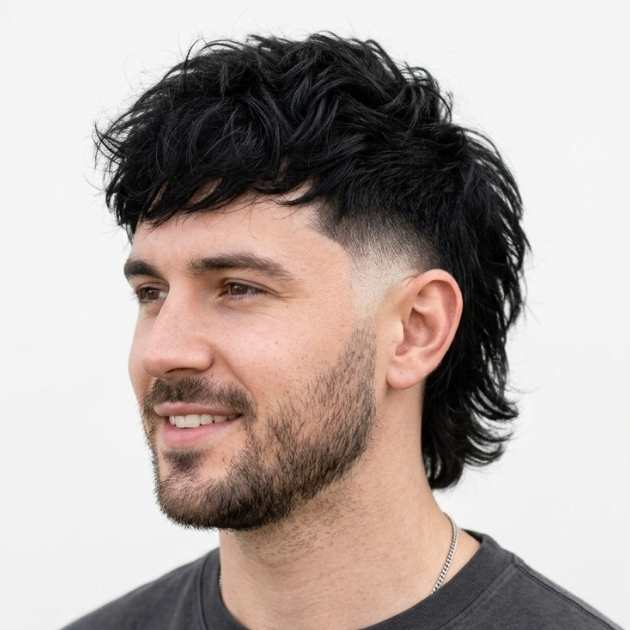 Modern Mullet Textured Burst Fade