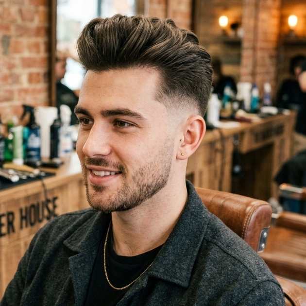 Quiff with Taper Fade