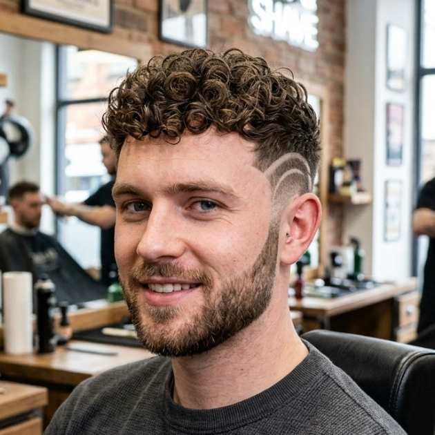 Short Curly Burst Fade