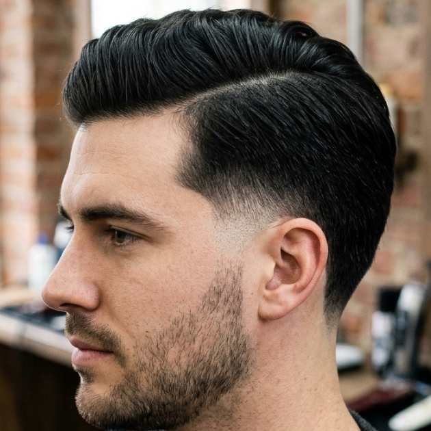 Side Part Burst Fade Taper