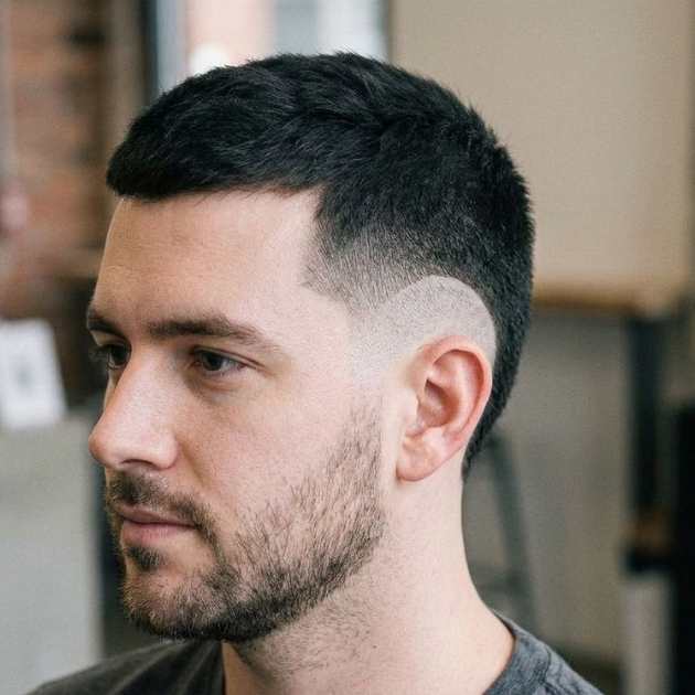 Textured Burst Fade Buzz Cut
